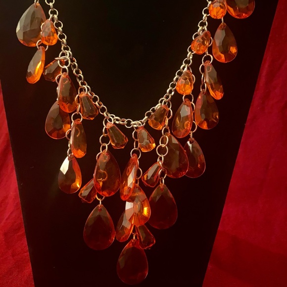 Red Orange Necklace + Earrings Set NWT - Picture 6 of 11
